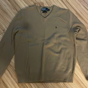 Ralph Lauren Polo tan v neck sweater
